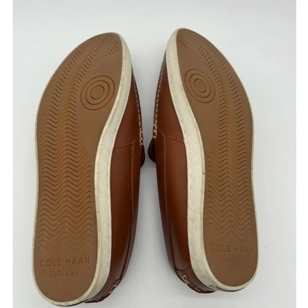 Cole Haan Loafers Men's Size 12 M British Tan Leather Grand.OS Slip On Shoes